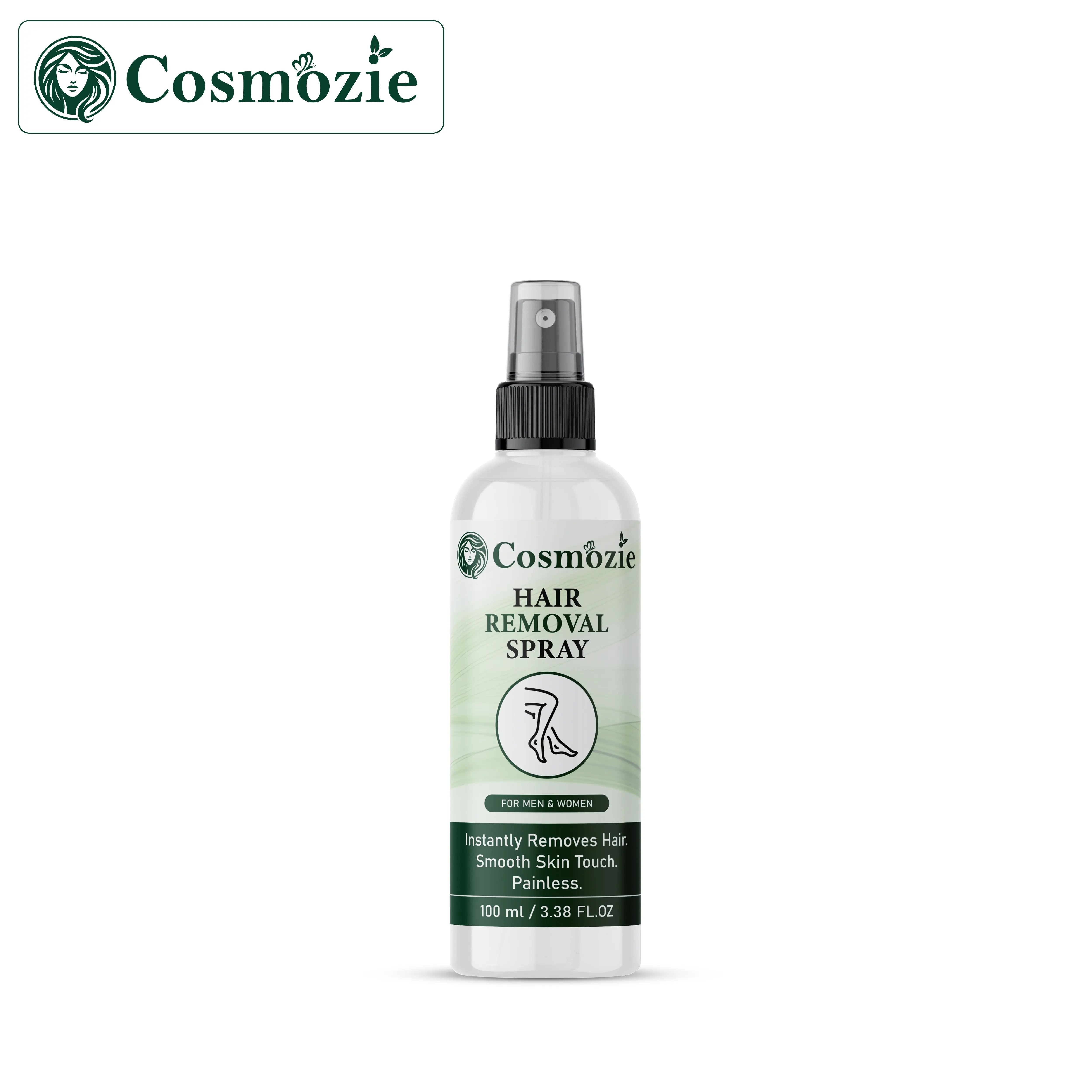 Cosmozie Hair Removal Spray Cream | Painless Hair Removal for Sensitive Skin | Smooth & Soft Skin in Minutes Cosmozie